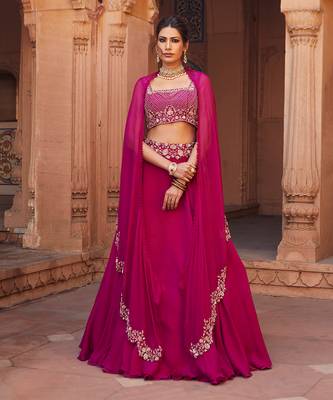 Raspberry Zara Lehenga Set 4