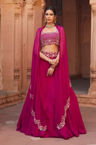 Raspberry Zara Lehenga Set