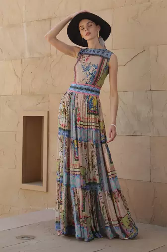 Tropicaltiles Tiered Maxi Dress
