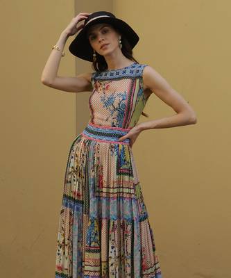 Tropicaltiles Tiered Maxi Dress 4