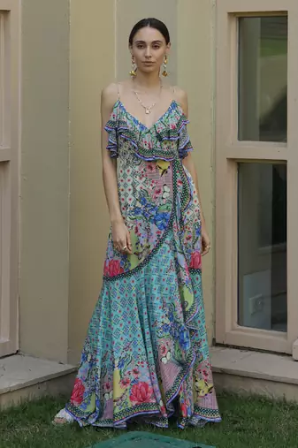 Oceania Ruffled Maxi Dress