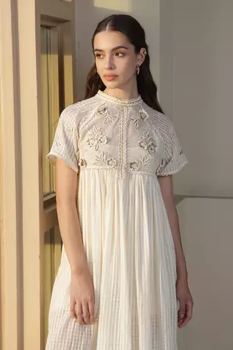 Purity Pearl Embroidered Tunic
