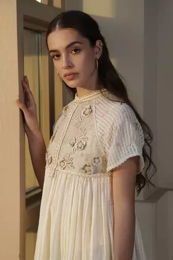 Purity Pearl Embroidered Tunic