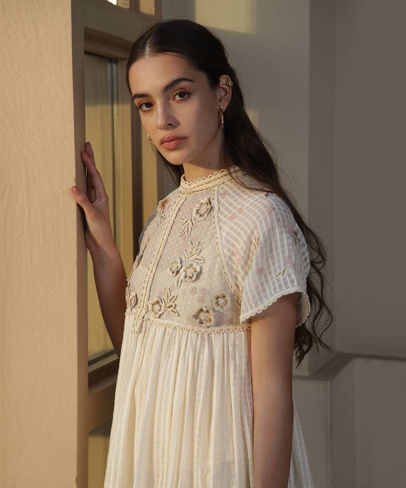 Purity Pearl Embroidered Tunic