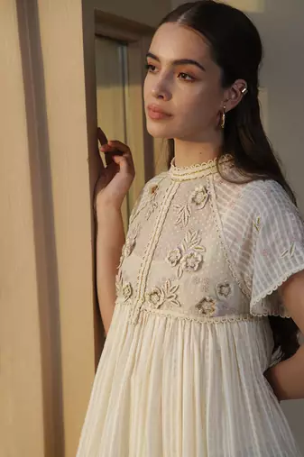 Purity Pearl Embroidered Tunic