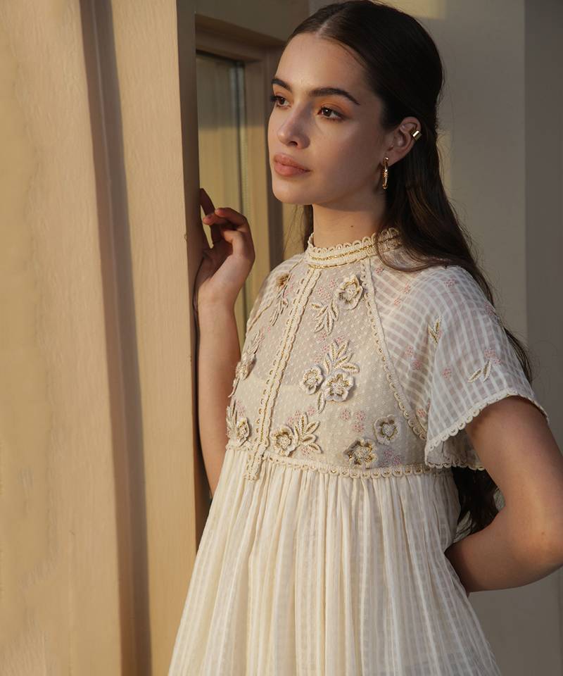 Purity Pearl Embroidered Tunic