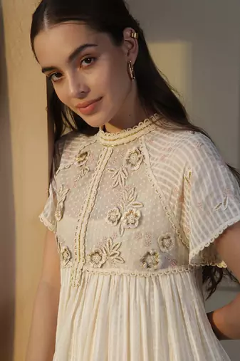 Purity Pearl Embroidered Tunic