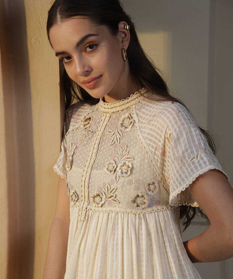 Purity Pearl Embroidered Tunic