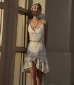 White embroidered viscose skirts