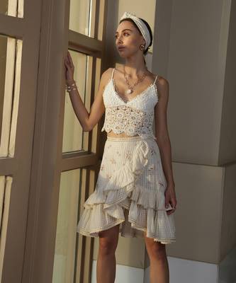 White embroidered viscose skirts 3