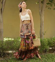 Multicolor printed viscose skirts