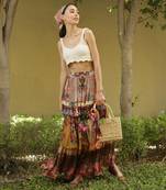 Multicolor printed viscose skirts
