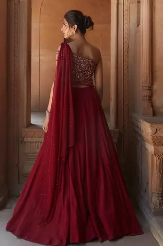 Oxblood Zohra Gowns