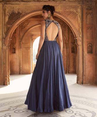 Navy Blue Zaafira Gown 2