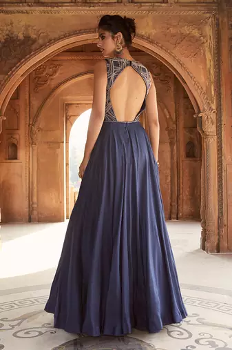 Navy Blue Zaafira Gown