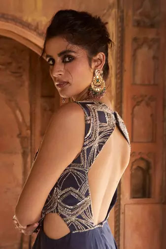 Navy Blue Zaafira Gown