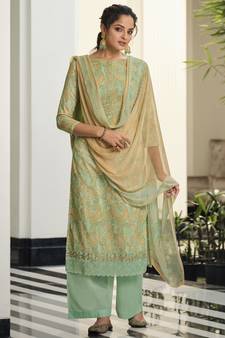 Green digital print cotton salwar