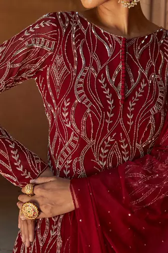 Oxblood Zoofishan Sharara Set