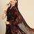 Brown printed georgette saree with blouse