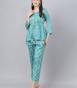 Teal bandhej silk blend salwar