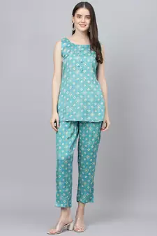 Teal bandhej silk blend salwar