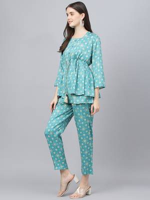 Teal bandhej silk blend salwar 3