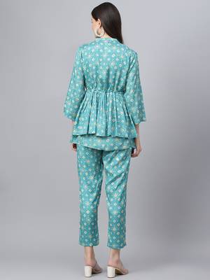 Teal bandhej silk blend salwar 4