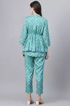 Teal bandhej silk blend salwar