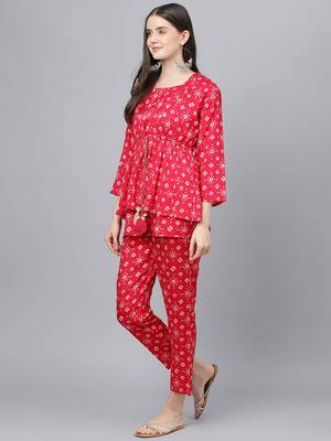 Magenta bandhej silk blend salwar 3
