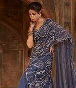 Navy Blue Zen Pre-Drapped Saree