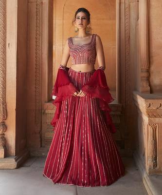 Oxblood Sofia Lehenga Set 1