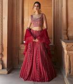 Oxblood Sofia Lehenga Set