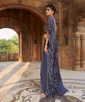 Navy Blue Zendaya Lehenga Set 2