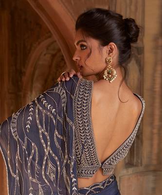 Navy Blue Zendaya Lehenga Set 4