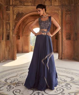 Navy Blue Zaina Lehenga Set 1