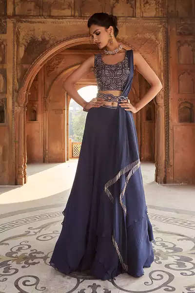 Navy Blue Zaina Lehenga Set