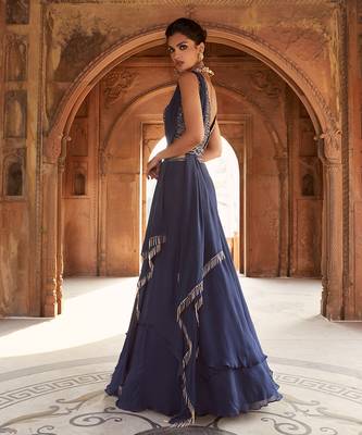Navy Blue Zaina Lehenga Set 2