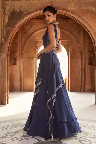 Navy Blue Zaina Lehenga Set