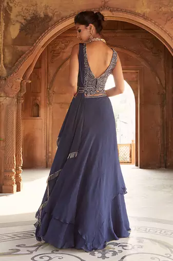Navy Blue Zaina Lehenga Set