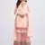 Charming Peach Thread, Sequins & Zari embroidered georgette sharara suit