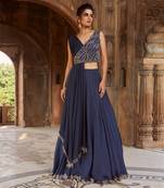 Navy Blue Sahara Lehenga Set