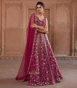 Raspberry Farah Lehenga Set