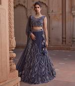 Navy Blue Dalia Lehenga Set
