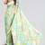 Green printed silk saree with blouse