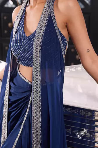 Electric Blue Ember Skirt Cape Set