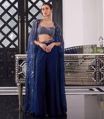 Electric Blue Esme Pant Cape Set