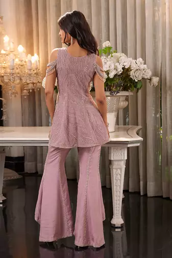 Lilac Pink Elra Sharara Set