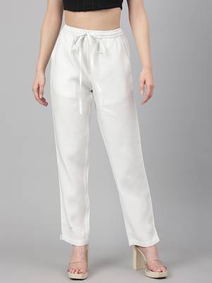 White plain denim trousers 2