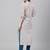 White printed cotton ethnic-kurtis