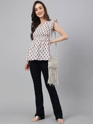 White printed cotton cotton-tops 2